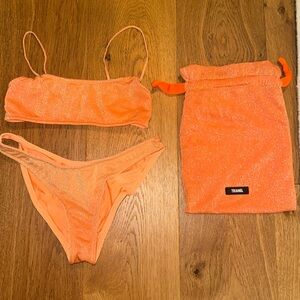 Orange sparkly swimsuit